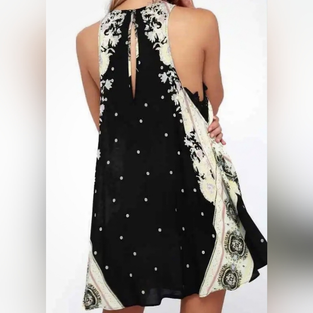Free People Darjeeling Printed Slip Dress, a bohemian-style mini dress XS - Picture 2 of 13